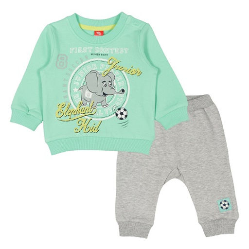 CRB wear/CWB 9885 комплект ясельный (джемпер, брюки), мята-серый меланж/Ex.Cherubino фото 3