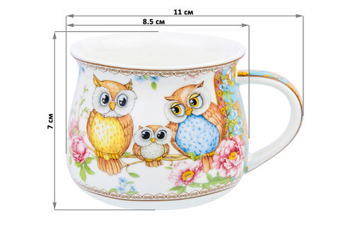 Кружка 250 мл 11*8,5*7 см Совушки, бочонок, NEW BONE CHINA - Elan gallery фото 2