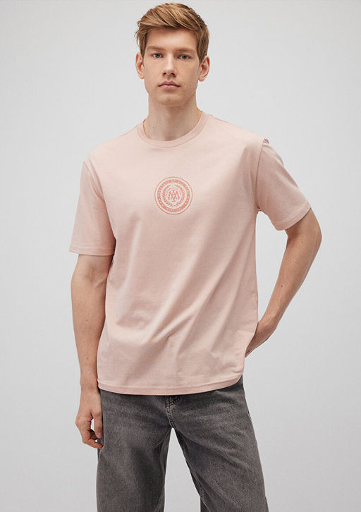 Muhur Logo Bask?l? Pembe Tisort - Mavi фото 2