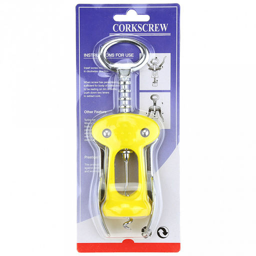 Штопор-бабочка металлический с пластмассовым корпусом Классика-А 17х6х4см, цвета микс, в блистере (Китай) - Домашняя мода фото 2