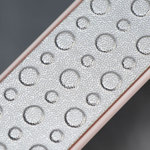 Пилка для пяток, овальная, лазерная, двусторонняя, 23 см, розовая