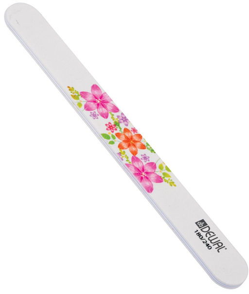 Dewal Пилка для ногтей профессиональная 9102862, прямая, 180/240 грит, белый  фото 2