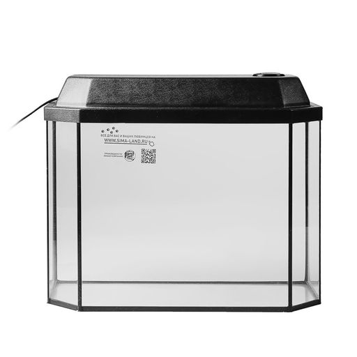 Аквариум Панорамный с крышкой, 30 литров, 46 х 20 х 33/38 см, чёрный - Пижон фото 2