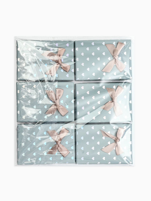 Набор подарочных коробочек 6 шт. под набор «Сердечки», 7×9.5, цвет серый (7528512)