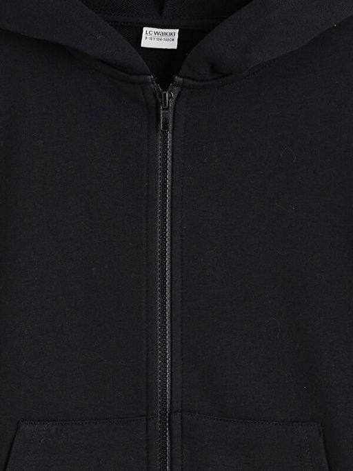 Kap??onlu Erkek ?ocuk Fermuarl? Sweatshirt