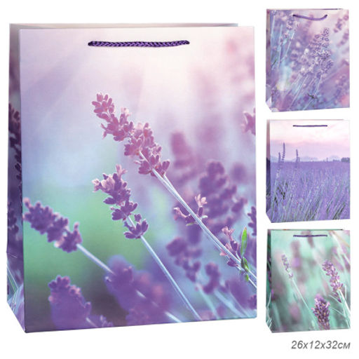 Цена за 12 шт. Пакет подарочный 26x32x12см Лаванда / 3205L /уп 12/384/
