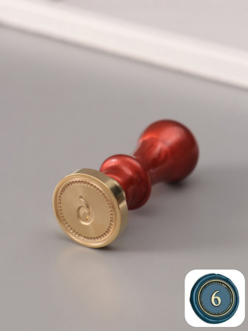 Печать для сургуча с пластиковой ручкой «Классика цифра 6», 2.5×2.5×6.3 см