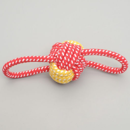 Игрушка канатная Мяч с ручками, до 35 г, мяч 6 см, микс цветов - Пижон фото 3