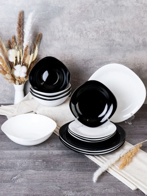 Столовый набор 19 предметов квадратный Черно-белый / NF19GT-11080759 (BLACK&WHITE) /уп 2/ - Галеонтрейд фото 2
