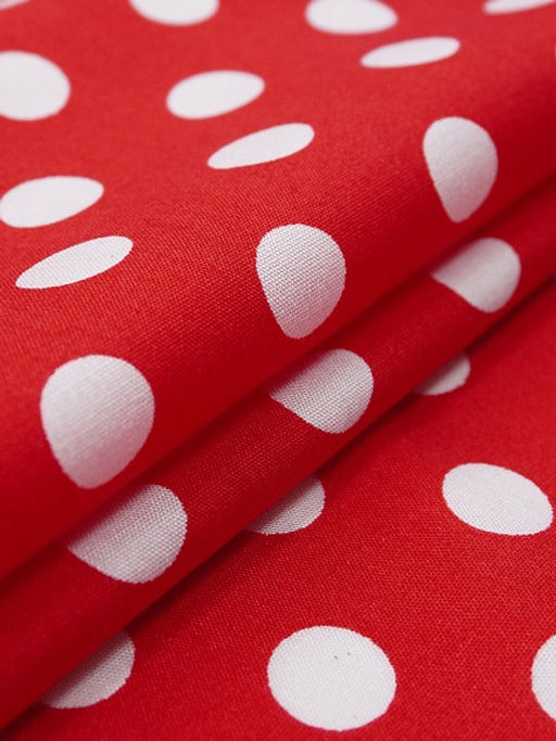 Штапель Белый горох (11мм) цв.красный, ш.1.45м, вискоза-100%, 95гр/м.кв - Купава фото 14