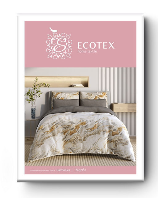 Постельное белье Марбл Евро + 4 наволочки - Ecotex фото 6