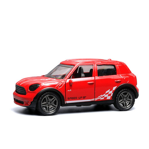 Красная с белым рисунком инерционная машинка die-cast , 1:32