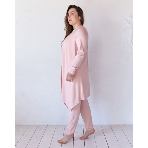 Халат женский MINAKU: Mint & Chocolate цвет пудра, р-р 52