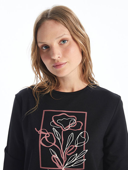 Bask?l? Kad?n Sweatshirt Tunik