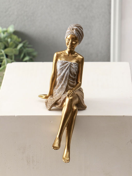 Цена за 2 шт. Сувенир полистоун "Девушка в банном полотенце" 7,5х9х19,5 см