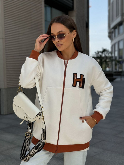 Бомбер DilanaVIP 2068 белый - Dilana vip фото 3