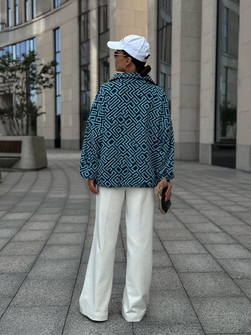 Джемпер DilanaVIP 2121 сине-голубой принт - Dilana vip фото 6