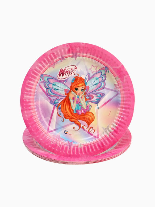 Тарелка одноразовая бумажная 18 см, набор 10 шт., Винкс