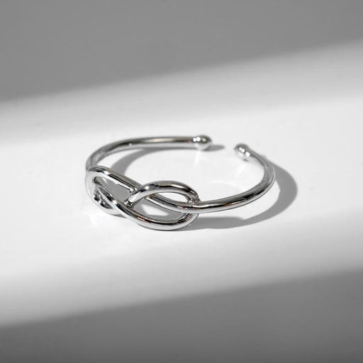 Цена за 2 шт. Кольцо безразмерное Бесконечность, цвет серебро