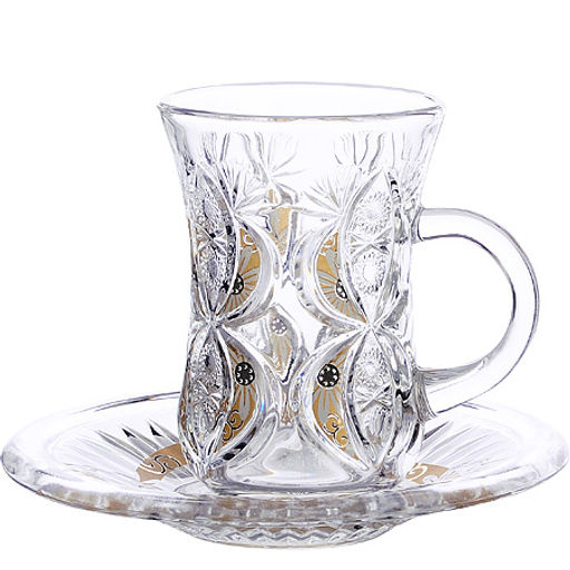 27087 Набор д/чая стекляный 12пр LR с золотом (х6) - Mayer&boch фото 2