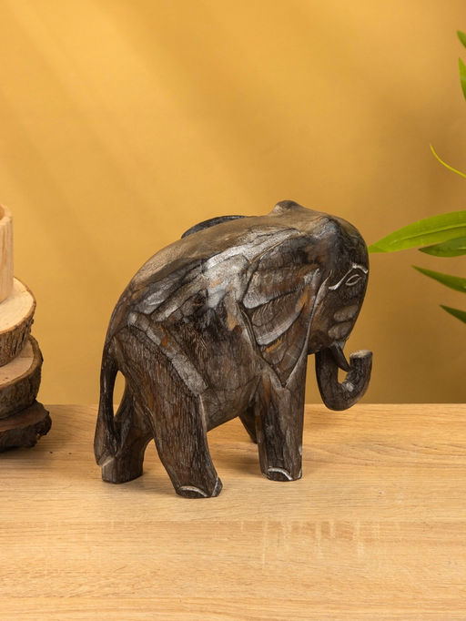 Набор сувенирный «Слоники», h=19 см, h=17 см, h=15 см, дерево, серый