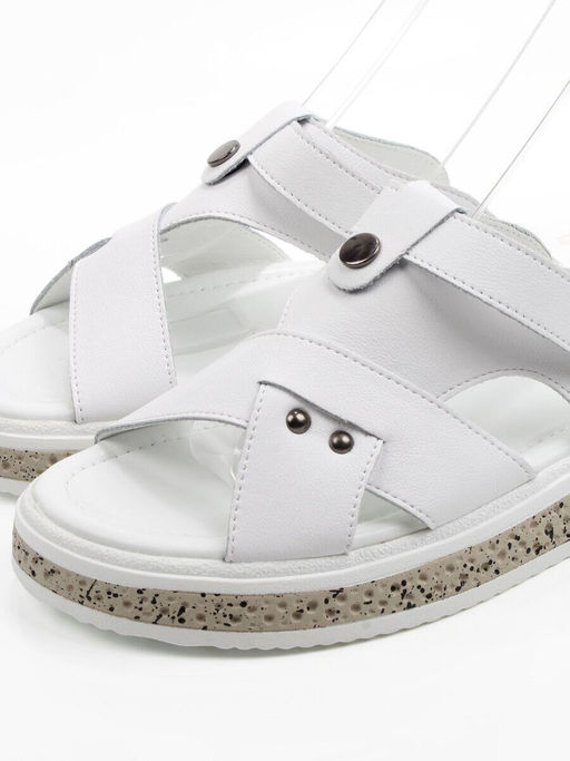 08-C411-9C WHITE Босоножки женские (натуральная кожа)