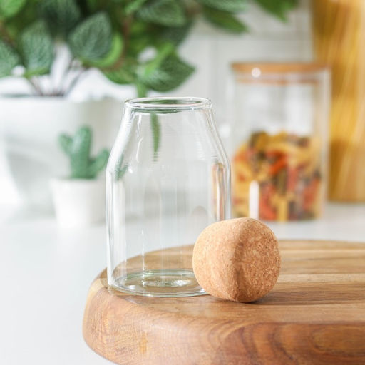 Банка для хранения сыпучих продуктов «Эко», 400 мл, 8×14 см, с пробковой крышкой, стекло