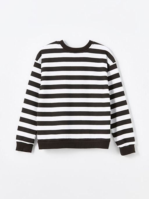 Bisiklet Yaka ?izgili Uzun Kollu K?z ?ocuk Sweatshirt - Waikiki фото 2