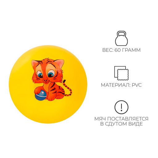 Мяч детский ZABIAKA Тигруля, d=22 см, 60 г, цвет МИКС  фото 6