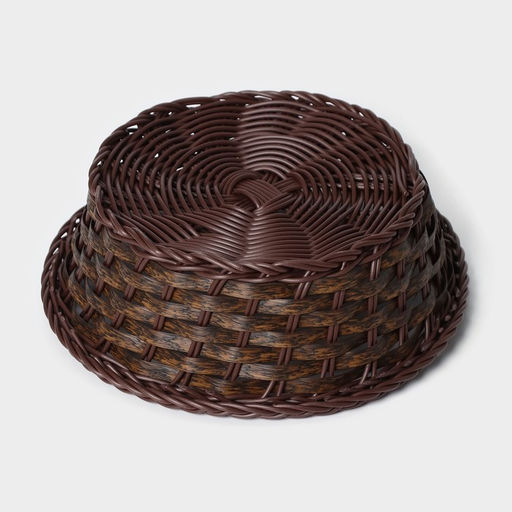 Корзинка для хлеба и фруктов Доляна Древо, 21216.5 см, пластик, плетёная, коричневая фото 6