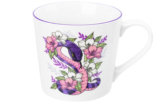 Кружка 400 мл 13*9,7*9 см Змея в цветах NEW BONE CHINA - Elan gallery фото 8