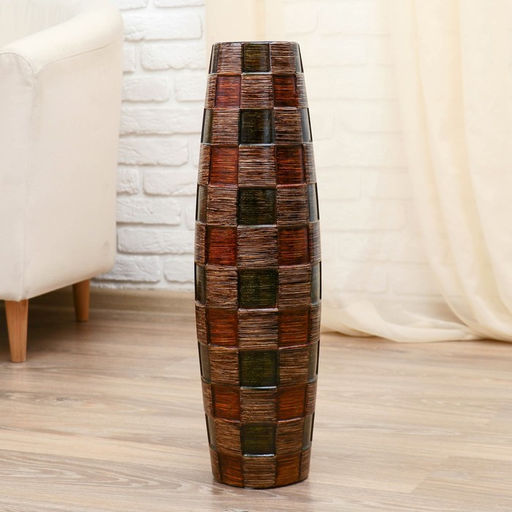 Ваза напольная «Индиго», бочонок, 17×60 см, керамика