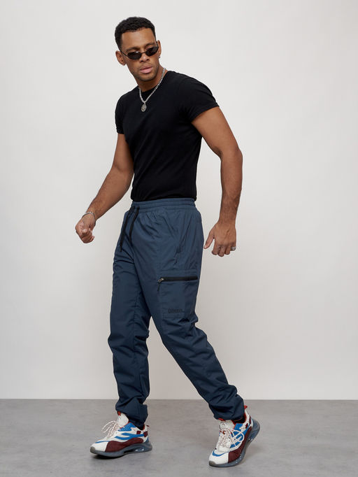 Брюки утепленный мужской зимние спортивные синего цвета 21135S - Colannia фото 11