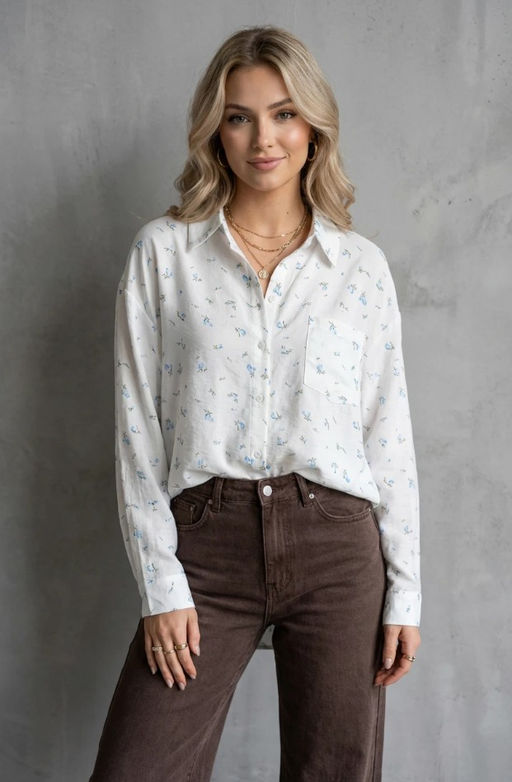 K13470 Рубашка OVER SIZE БЕЛЫЙ