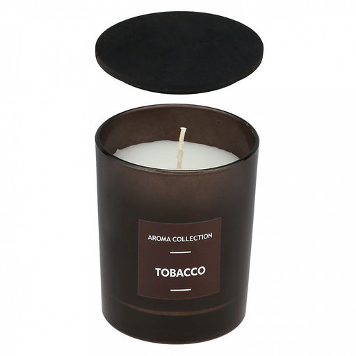 Свеча Incense д7см, h9см, ароматическая Tobacco, в стеклянном стакане, время горения 32 часа (Россия)