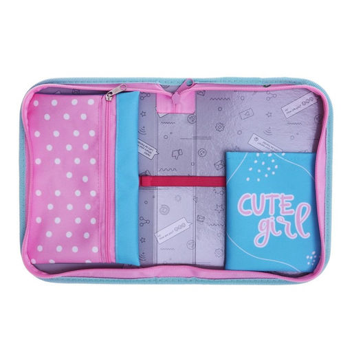 Пенал школьный, 1 секция, 14×21×4 см «Девочка с зайчиком»