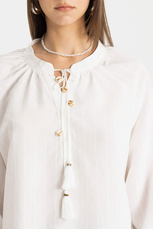 Рубашка-туника с длинным рукавом - Defacto фото 5