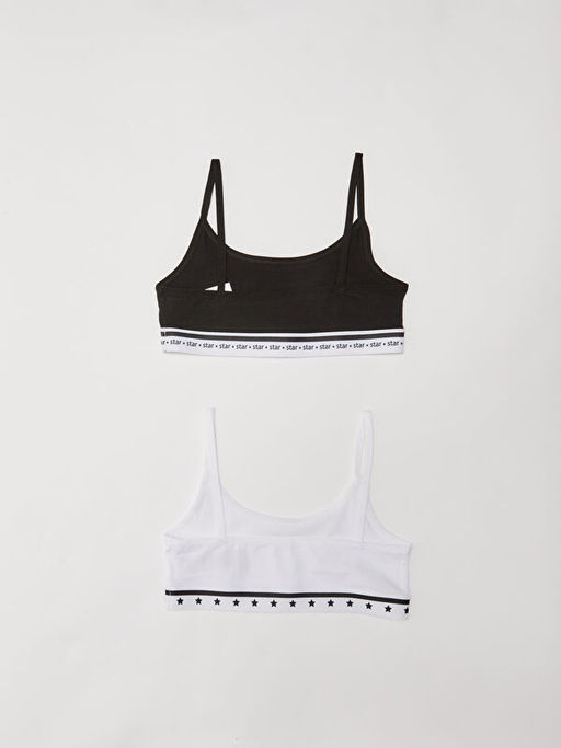 Bask?l? Pamuklu K?z ?ocuk B?stiyer 2li - Waikiki фото 2