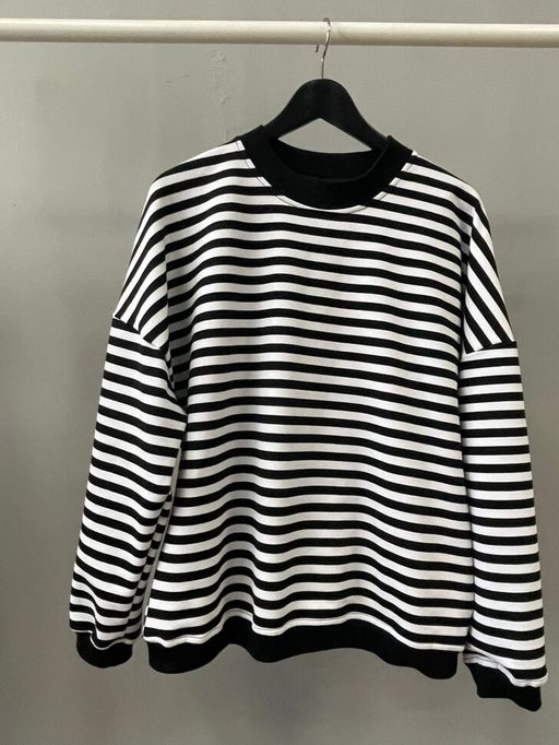 Свитшот полоска с черным, тельняшка, футер 2хнитка петля, пенье