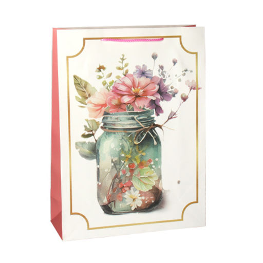 Цена за 12 шт. Пакет подарочный 26x32x12см Цветы / 5451L /уп 12/384/210 г - ГалеонТрейд фото 5