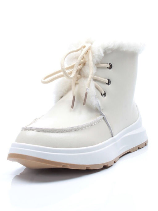 11-P2 BEIGE Ботинки зимние женские (натуральная кожа, нат. мех и шерсть)