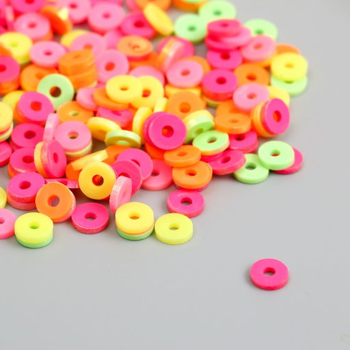 Бусины для творчества PVC «Колечки. Перламутр. Карнавал», набор ≈ 330 шт., 0.1×0.6×0.6 см