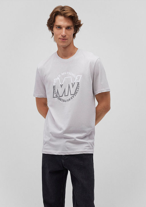 Mavi Logo Bask?l? Gri Tisort  фото 2