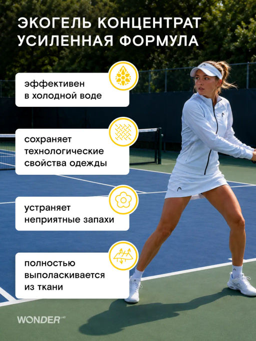 WONDER LAB Экогель для стирки спортивной одежды (белые цветы и груша) 1 л  фото 3