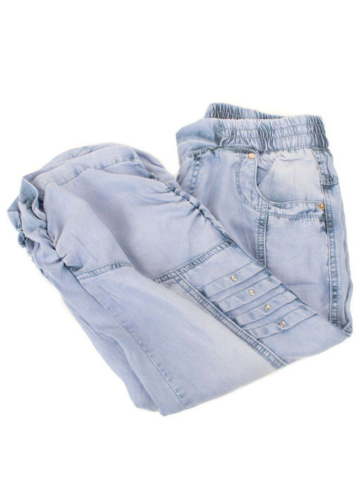 312 LT. BLUE Брюки капри женские