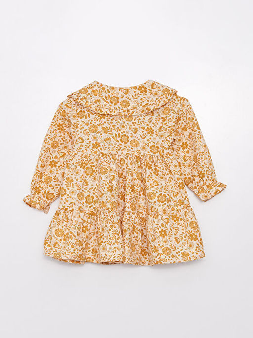 Bebe Yaka Uzun Kollu Bask?l? K?z Bebek Elbise - Waikiki фото 2