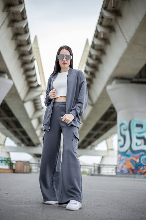 299 Костюм женский карго, графит - Knitka wear фото 2