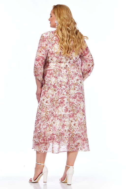 Платье Элль стиль 2383 розовый принт фото 5