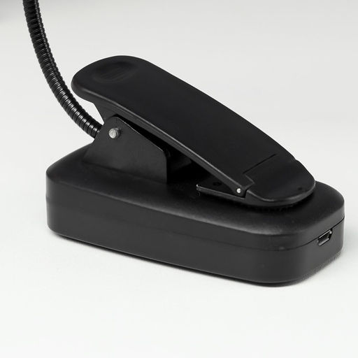 Лампа настольная RISALUX 16108/1, светодиодная, на прищепке, USB, чёрная, 5.3×8.2×22.5 см