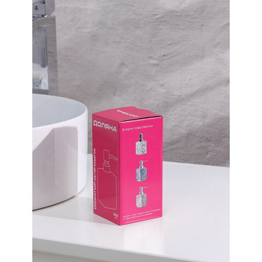 Дозатор для жидкого мыла Доляна Гранит, 400 мл, серый  фото 6